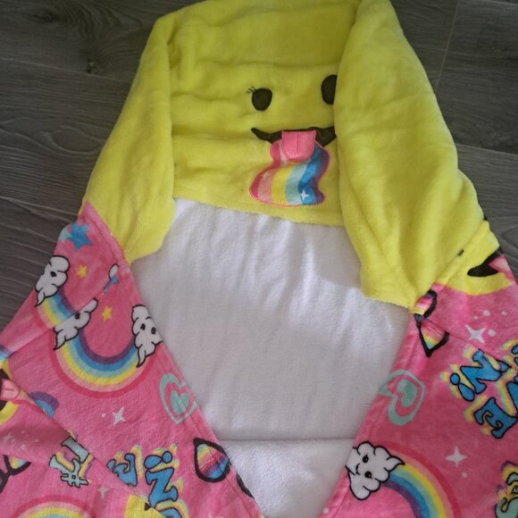 TWEEN GIRL JUSTICE Sleep sack fleece selfie emojis hooded slip in slumber party - Picture 5 of 6